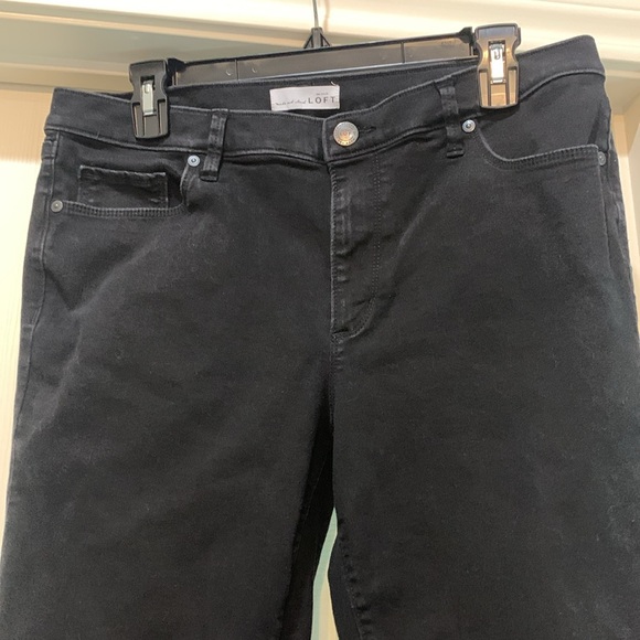 Loft Black Jeans Leggings, Size 32/14 - Picture 3 of 9